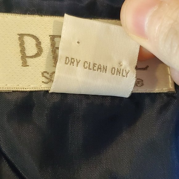 Vintage 90s Navy Blue Silk Womens Bomber Jacket S/M Flags Nautical Yacht - Picture 10 of 10